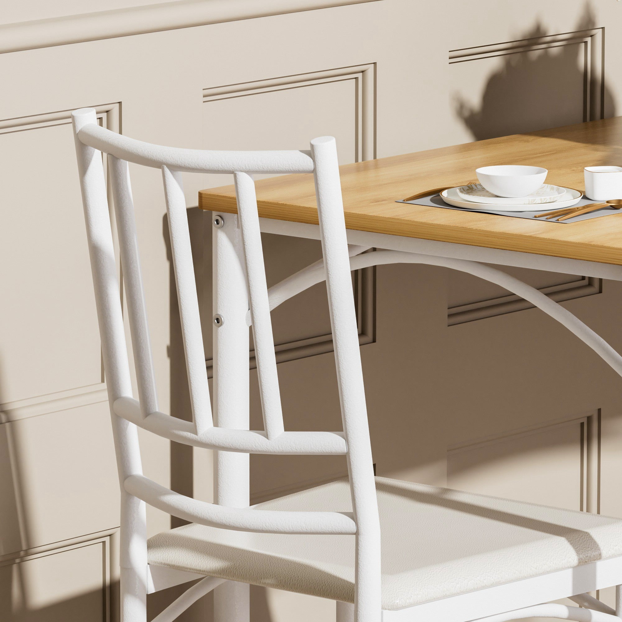 Sailvan Dining Table Set, 43.3″L x23.6″W x30.1″H, Bar Table with 4 Benches