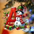 thumbnail image 2 of CoreLiving Initial Ornaments for Christmas Tree, Monogram Christmas Ornaments Alphabet Pendant with Green Hat, 26 Letters Bookshelf DIY Hanging Decorations Party Gifts, 2 of 5