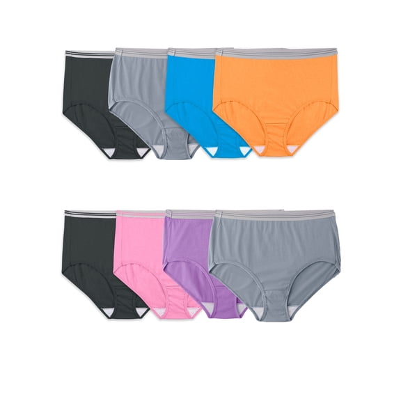Fruit of the Loom Women's Cotton Brief Underwear, 6 2 Bonus Pack