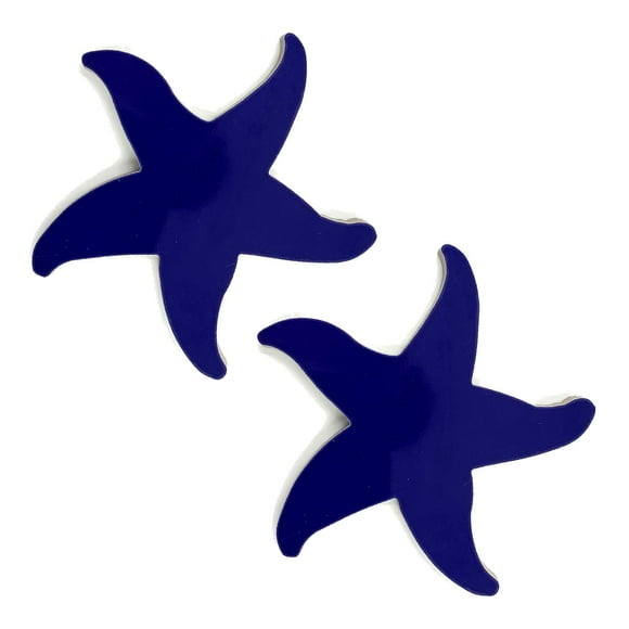 Aquatic Custom Tile Marqueur en Porcelaine pour Piscine Étoile de Mer (5 Pouces Bleu Cobalt Glaçure) (Ensemble de 2)Q
