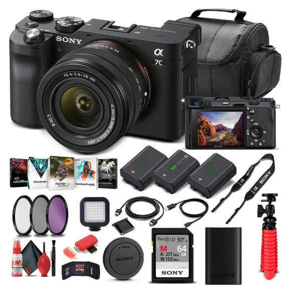 Sony Alpha a7C Mirrorless Camera W/ 28-60mm Lens ILCE7CL/B - Advanced Bundle(International Model)