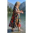 thumbnail image 3 of Oussum Women's Plus Size Abstract Print Maxi Kaftan Dress, Loose V-Neck Beach Cover Up Resort Lounge Caftan, Multicolor, 3 of 5