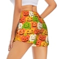 thumbnail image 2 of Uemuo Cartoon Pumpkins Pattern Women's Athletic Shorts High Waisted Running Shorts with Liner Pockets Gym Elastic Workout Shorts-X-Large, 2 of 9