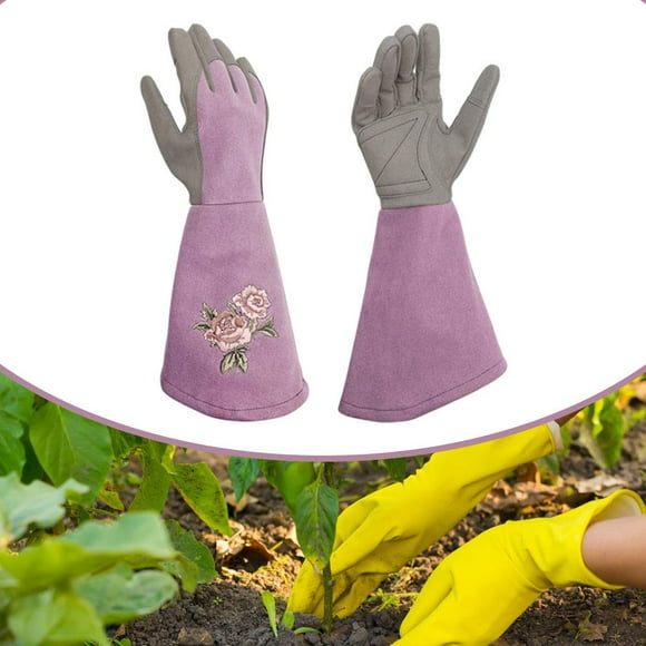 Guantes de jardineria CUTICAT de cuero Morado M