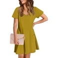 thumbnail image 7 of JGGSPWM Sundresses Women's Fashion V Neck Midi Casual Sleeveless Summer Vacation Dresses with Pocket Yellow XL, 7 of 7