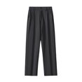 thumbnail image 4 of JAJAHO Mens Suit Pants Straight Leg Relaxed Fit Elastic Waistband Dress Pants Solid Color Business Casual Wear Cozy Trousers, 4 of 5