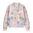 thumbnail image 4 of DISNIMO Floral Printed Jackets for Women Trendy Sweatshirts Long Sleeve Outwear Fall Winter Clothes, S, 4 of 7