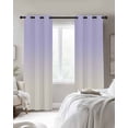 thumbnail image 3 of Ombre White Blackout Curtains 45 Inches Long for Bedroom, Romatic Purple Art Thermal Insulated Room Darkening Black Out Window Curtain Panels Grommet Drapes for Living Room, 3 of 8