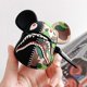 thumbnail image 3 of Cool Camuflaje Boca de tiburón Cremallera Oso Funda de silicona suave para AirPods, Cute Funny Street Fashion Funda a prueba de golpes para AirPod con llavero para parejas Niños Niñas WD.WDQZL Hogar, 3 of 5