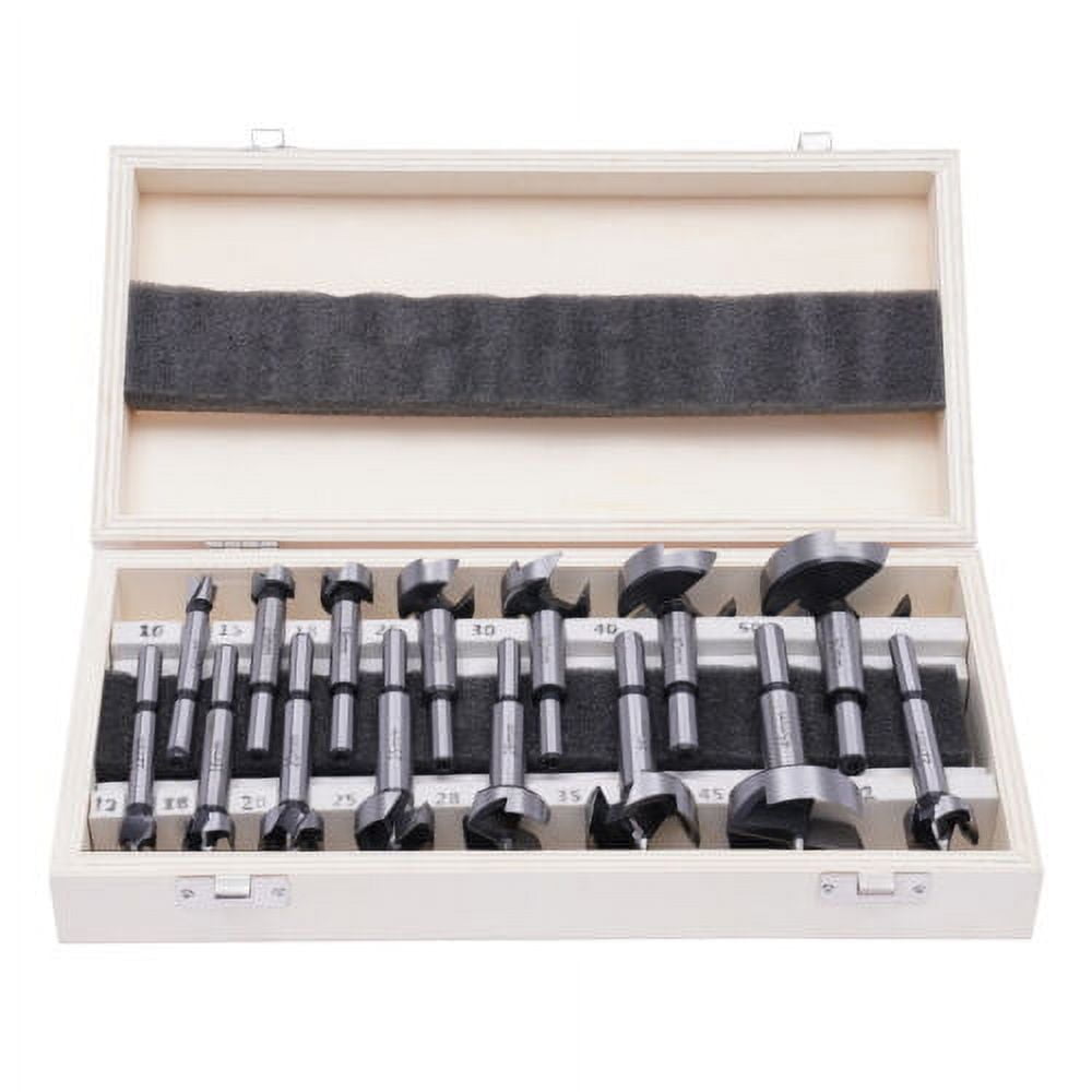 15 Piece FORSTNER BITS 10-50mm Heavy Duty Circular Carbide Edges Drill Bit Set