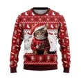 thumbnail image 2 of Suéter navideño feo con forma de gato 2024, suéter para hombre, sudadera con cuello redondo para vacaciones de otoño y Navidad, sudaderas con gráficos de gatos kawaii, 2 of 5