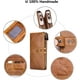 thumbnail image 5 of Vintage women's leather wallet large, RFID protection women's wallet large with 13 card slots with cell phone compartment, large brown, 5 of 5