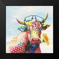 thumbnail image 2 of Tava Studios 15x15 Black Modern Framed Museum Art Print Titled - Groovy Cow and Sky, 2 of 5