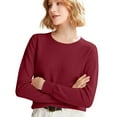 thumbnail image 2 of Sweaters for Women Crew Neck Long Sleeve Knit Tops Lightweight Soft Pullover Cozy Winter Casual Wear 2026 Wine 2XL, 2 of 9