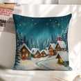 thumbnail image 6 of Winter Village Under Starry Night SkyLinen toss pillowcase decoration pillowcase gifting preferred 20x20 inch cushion cover 2 sets sofa pillowcase sofa bedroom living room car, 6 of 8