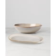 thumbnail image 4 of Oneida Organic Shades Oatmeal 44 oz Round Beige Stoneware Serving Bowl Set with Serving Tray (2 Count), 4 of 13