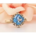 thumbnail image 2 of 2.00 Ct Natural Diamond Blue Topaz Gemstone Halo Ring for Engagement Solid 18K Yellow Gold Size 8 by Diamond-Capitals, 2 of 5