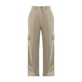 thumbnail image 6 of Bovemsi Casual Pants for Women Womens High Waisted Wide Leg Cargo Baggy Dress Work Trousers With 4 Pockets 2025 Trendy Beach Trousers, 6 of 6
