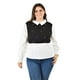 thumbnail image 1 of Blusa con chaleco de perlas Roman Fashion /Tallas Extras, 5102 (Blanco / Negro) negro 36, 1 of 7
