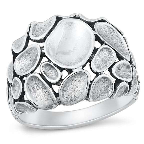 Classic Abstract Ring .925 Sterling Silver Band Jewelry Female Male Unisex Size 7