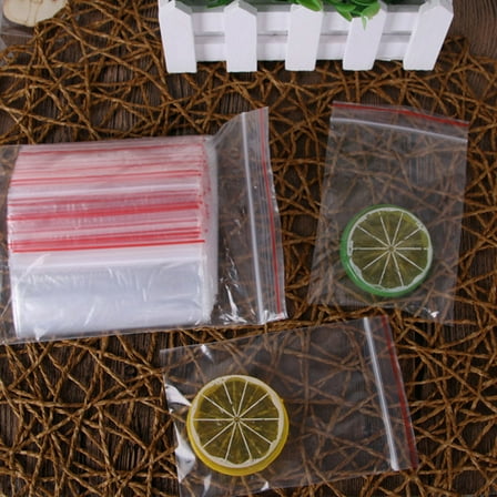 Amosfun Plastic Zipper Pouches Waterproof Zipper Lock Bags 200Pcs