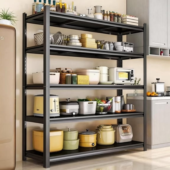 5-Tier Garage Shelving, 72''H*36''W*16''D Metal Storage Shelf ，2-in-1 Adjustable 3020 lbs Heavy Duty Unit Shelves, Upgraded Reinforced Double-Layer Columns for Basement Kitchen Pantry Rack
