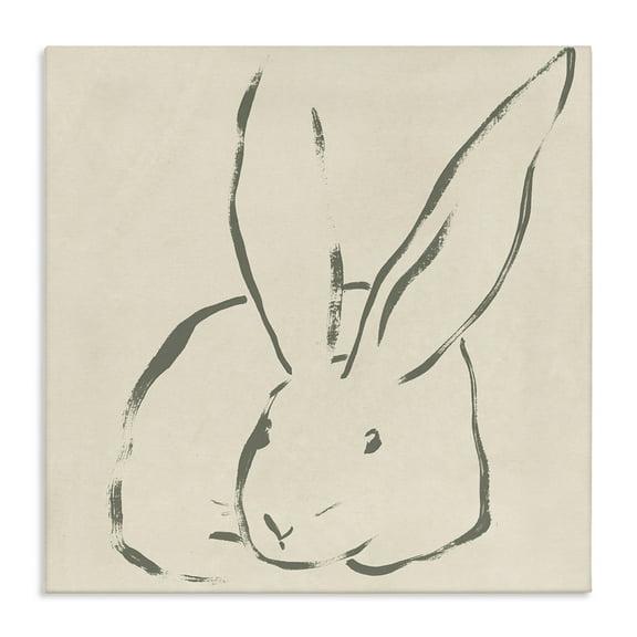 Stupell Industries Minimal Bunny Outline Animals & Insects Drawing Gallery Wrapped Canvas Art Print Wall Art, 17 x 17