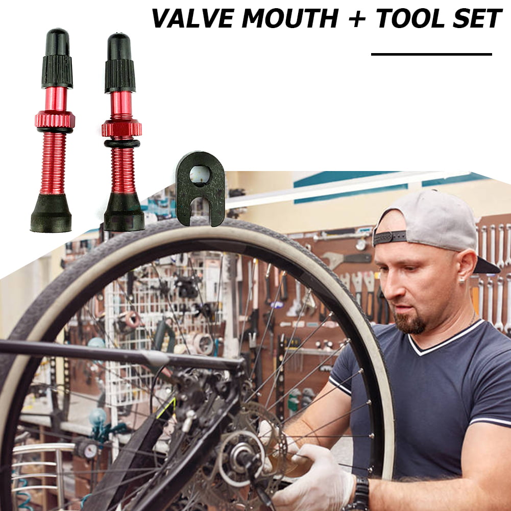 2pcs 48mm Alloy Stem Presta Valve Tool for Road MTB Bike Tubeless Tire 