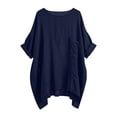 thumbnail image 6 of pstuiky Workout Tops Trendy Crew Neck Long Sleeve Women'S Blouses Comfy Loose Fit Solid Color Athletic Shirts Blouses for Women, 6 of 8