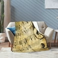 thumbnail image 5 of Vintage Music Musical Note Throw Blanket Super Soft Warm Bed Blankets for Couch Bedroom Sofa Office Car, All Season Cozy Flannel Plush Blanket for Girls Boys Adults, 50"X40", 5 of 6