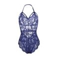 thumbnail image 4 of VISgogo Body sexy para mujer, peluches sin mangas con cuello en V profundo de color sólido, azul marino/negro/rojo VISgogo  moda, 4 of 9