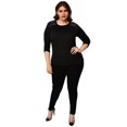 thumbnail image 4 of Blusa con perlas en hombros, talla extra modelo 3743-C (negro) negro 38 Roman Fashion Blusa extra 3743-C, 4 of 5