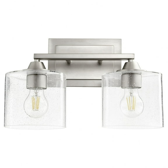 5202-2-65 Quorum Lighting Dakota - 2 Light Bath Vanity in Soft Contemporary style - 15 inches wide by 9.25 inches high-Satin Nickel Finish