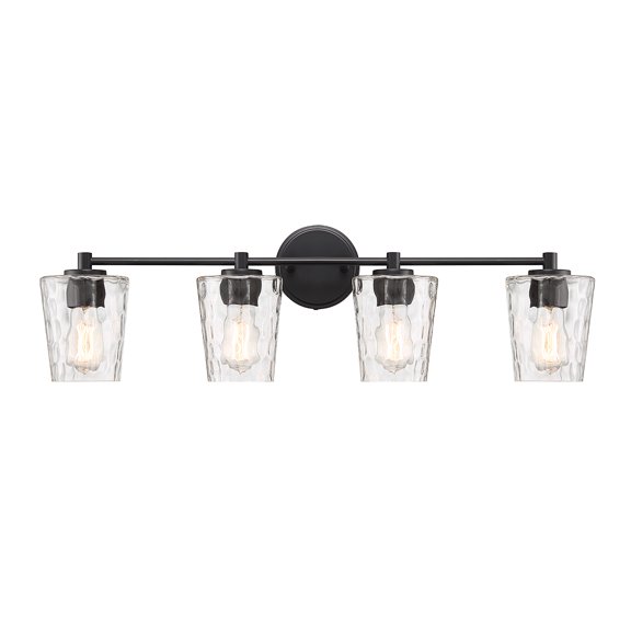 Matte Black Four Light Bathroom Vanity from the Ballas Collection