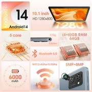 Digiland 10.1 inch 2026 Android Tablets with Octa-Core,10GB Ram 64GB Rom 256GB Expand, Adult Tablet with WiFi ,6000mAh Battery,GMS,Dual Camera,Widevine L1,Student Tablet Computer