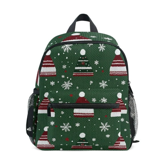 FORMRS School Backpack with Front Zippered Pocket 12" Student Travel Daypack, Christmas Hats