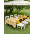 thumbnail image 4 of Outdoor Tablecloth with Umbrella Hole for Patio/Picnic/Party/Camping, Spring Sunflowers Waterproof Table Cloth Rectangle Table Cover Washable, Yellow White Plaid Farmhouse Rustic (54"x 80"), 4 of 8