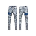 thumbnail image 6 of Slim Fit Stretch Jeans Ripped Skinny Jeans for Men, Distressed Straight Leg Fashion Comfort Flex Waist Jeans, 6 of 10