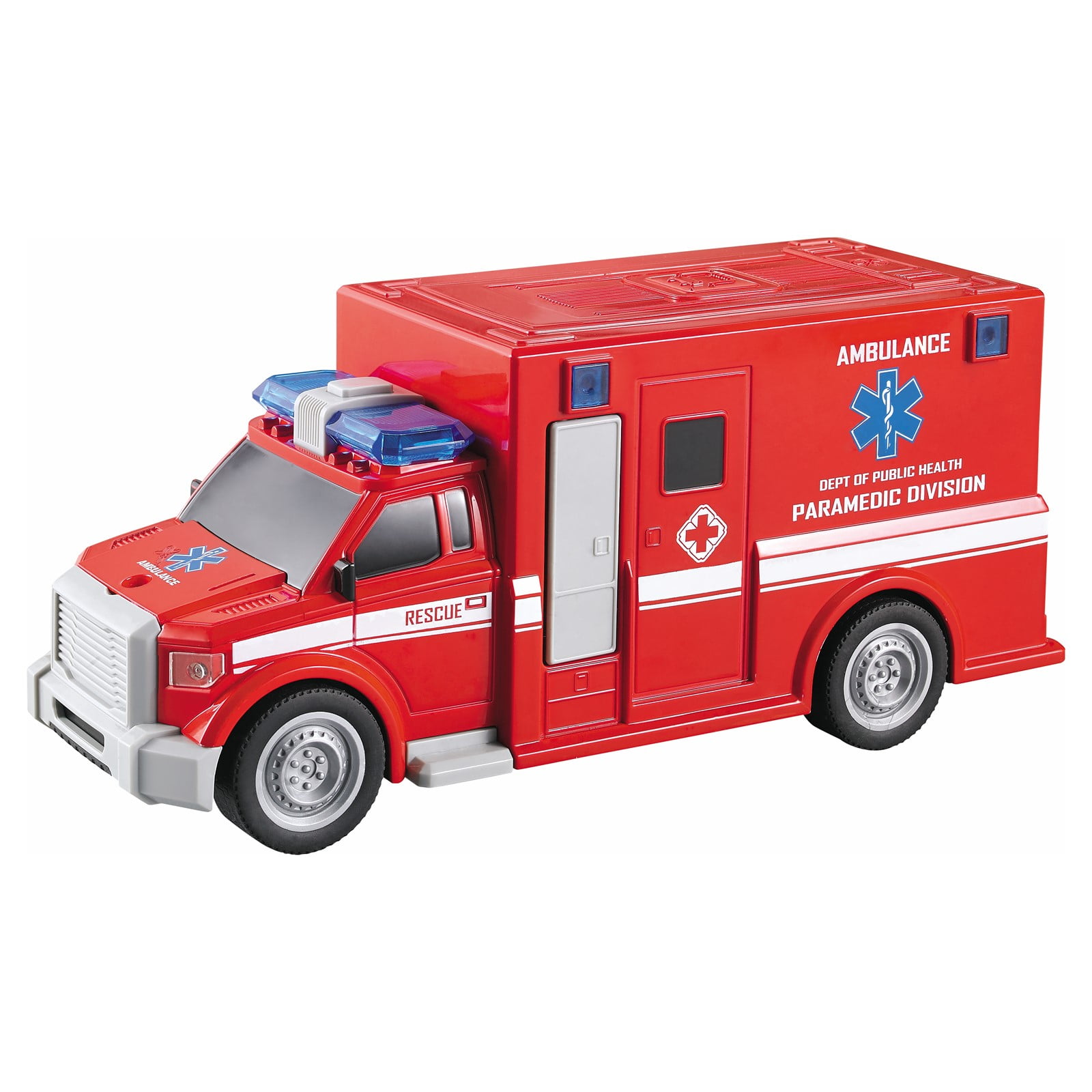 Vokodo Toy Ambulance Truck Friction Powered Rescue Vehicles With Lights ...