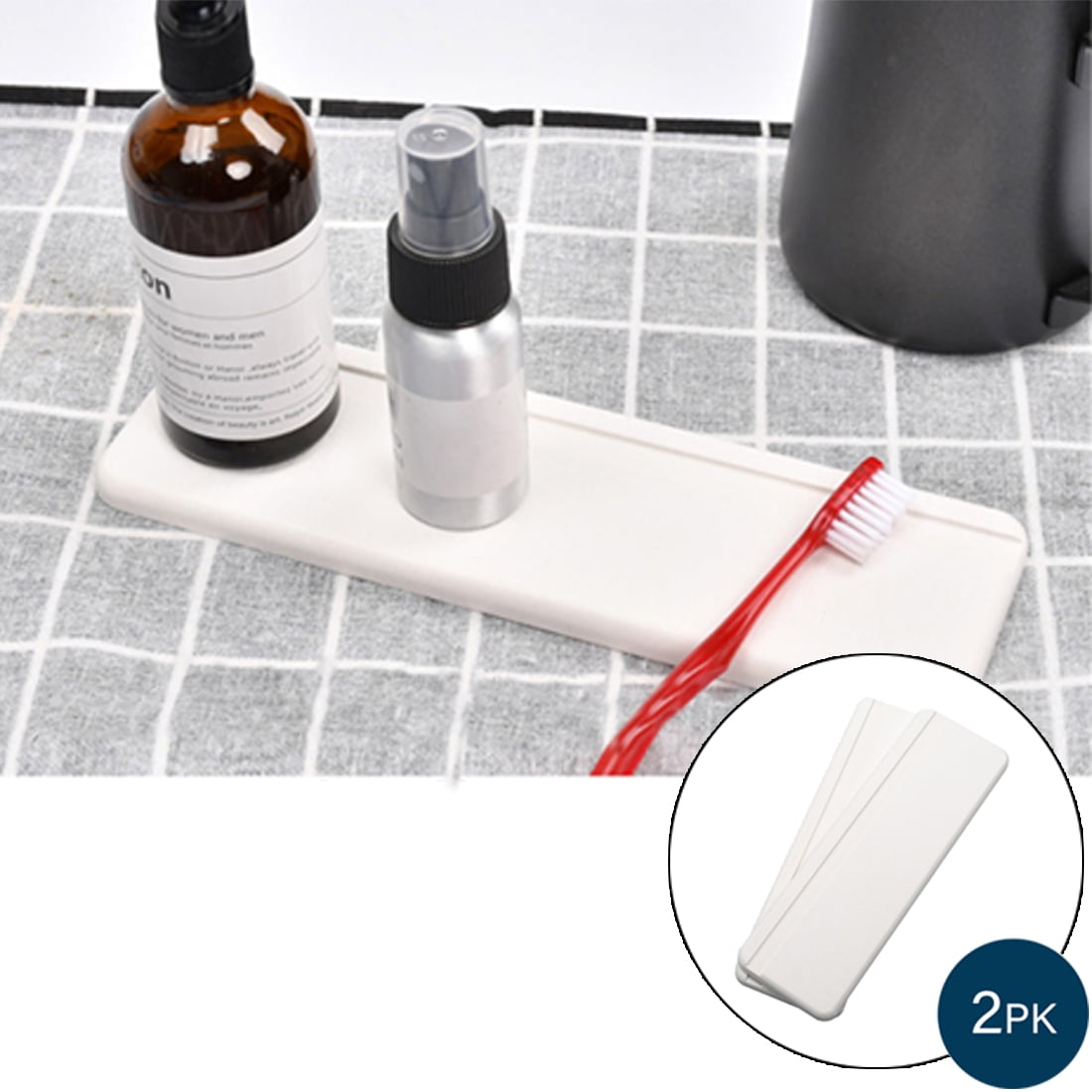 Diatomite Soap Mat 2 Pack, White Soap Holder, Diatomite Soap Dish, Drying Organizer for Bathroom, Bathtub, Shower, Kitchen