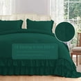 thumbnail image 3 of D.N.G. BEDDINGS 5 Piece Luxury 5 Inch Two Layer Ruffle Comforter Set Premium Super Soft, 800 TC, 100% Egyptian Cotton, Super Soft, Oversized Super King Size Teal Green Color, 3 of 7