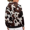 thumbnail image 4 of SCRAWLGOD Cow Print Hooded Pullover Sweater Women Fall Sweatshirts for Women Graphic Long Sleeve Hoddie Womens Trendy Stretchable Hoodie for Women with Pockets Size 4XL, 4 of 6