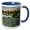 Blue/White, variant on 3drose, Usa, Wyoming. Grand Teton National Park, Flowers, Mountains, 15oz Mug