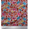 thumbnail image 1 of Soimoi Rayon Crepe Fabric Texture & Butterfly Print Fabric by Yard 46 Inch Wide, 1 of 3