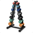 thumbnail image 1 of HolaHatha 146 Pound Neoprene Dumbbell Full Body Weight Set with Storage Rack, 1 of 9