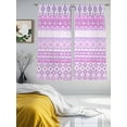 thumbnail image 3 of Purple Pink Boho Sheer Curtains 63 Inch Length 2 Panels Set, Vintage Ethnic Tribe Abstract Art Voile Window Treatment Rod Pocket Curtains Sheers Drapes for Bedroom/Living Room/Kitchen 52x"63"x2, 3 of 7