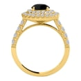 thumbnail image 2 of Aonejewelry 2 Ct. Ttw Halo Black Diamond Engagement Wedding Ring In 14k Solid Yellow Gold, 2 of 4