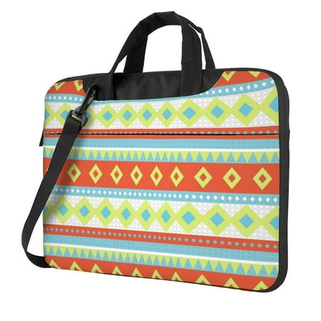 PUREYAH Laptop Case Bag with Compartments for Women Boho Aztec Ethnic Tribal Lightweight Computer Tote Bag for Men Travel Work 14 inch