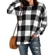 thumbnail image 2 of Jersey femenino a cuadros de manga larga para mujer sudadera con capucha deportiva con abertura en la parte inferior informal para niña, negro, XXL sidaley  AP003845-05, 2 of 7