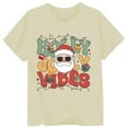 thumbnail image 3 of SonxaHe Girl's Tshirt Christmas Santa Letter Print Short Sleeved T-Shirt Kids Holiday Party Cozy Casual T Shirt Beige,Sized 1-2, 3 of 3